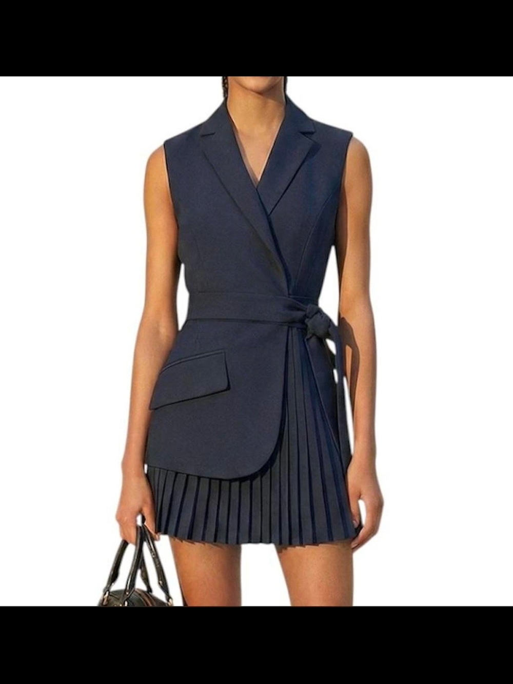Commense Sleeveless Wrap Mini Dress in Wine